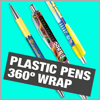 Plastic Pens (360&deg; Wrap) personalised with print